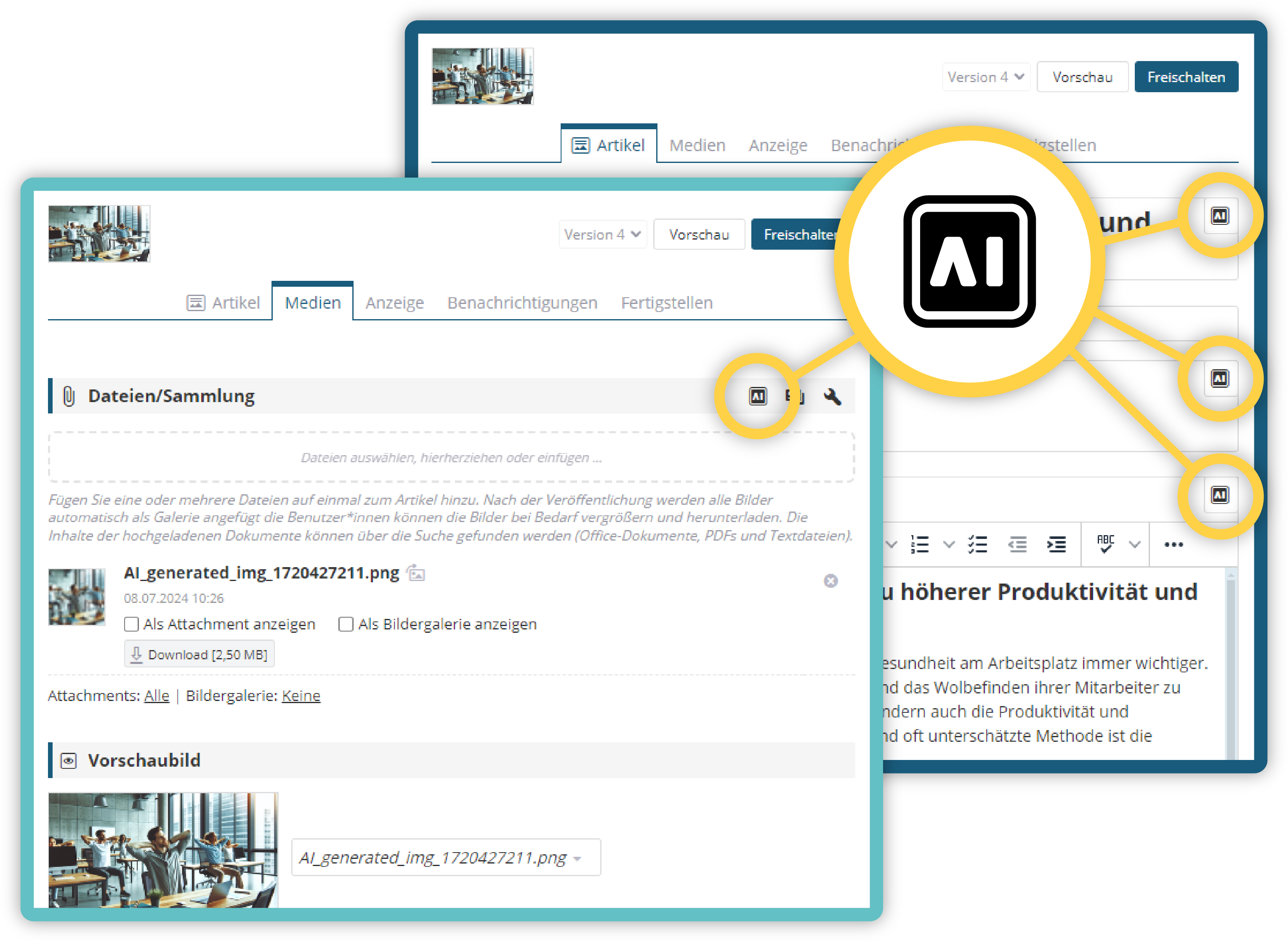 KenCube KI-Integration im Redaktionsbereich